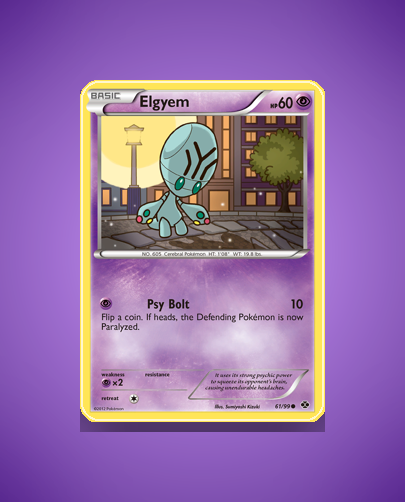 Collector’s Guide: Elgyem (Next Destinies #61)
