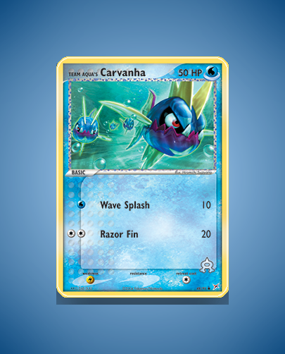 Collector’s Guide: Team Aqua’s Carvanha (Team Magma vs Team Aqua #48)