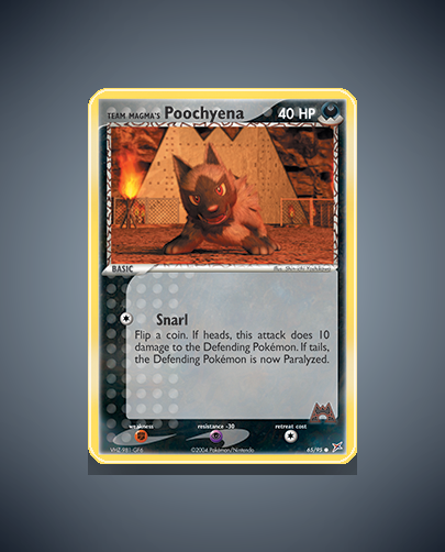 Collector’s Guide: Team Magma’s Poochyena (Team Magma vs Team Aqua #65)
