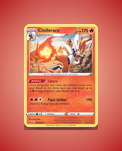 Collector’s Guide: Cinderace (Sword Shield #34)