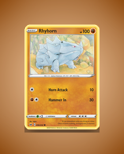Collector’s Guide: Rhyhorn (Sword Shield #96)