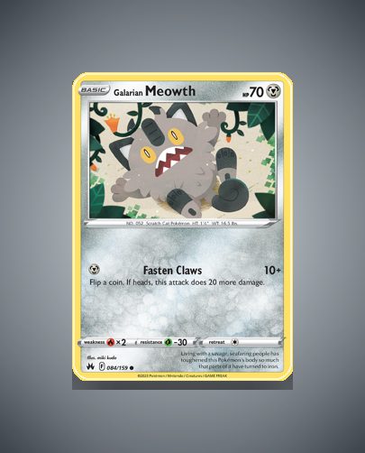 Collector’s Guide: Galarian Meowth (Crown Zenith #84)