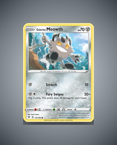Collector’s Guide: Galarian Meowth (Vivid Voltage #112)