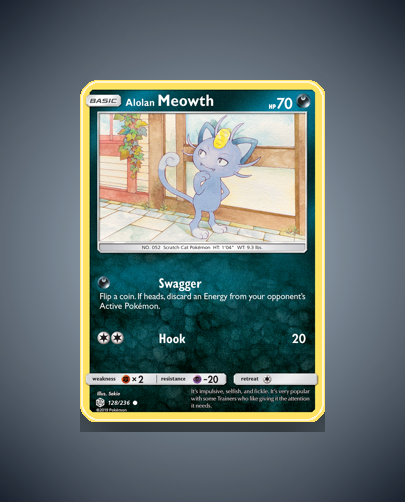Collector’s Guide: Alolan Meowth (Cosmic Eclipse #128)