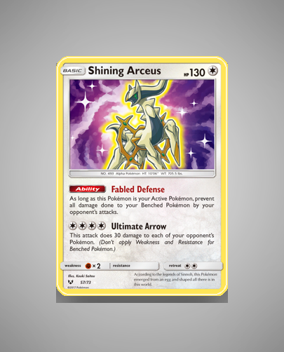 Collector’s Guide: Shining Arceus (Shining Legends #57)