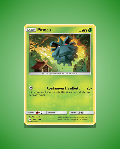 Collector’s Guide: Pineco (Lost Thunder #15)