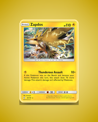 Collector’s Guide: Zapdos (Team Up #40)